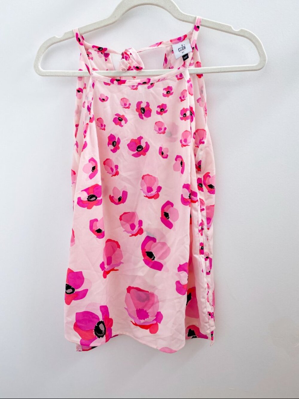 Cabi Pink Floral Print Sleeveless Blouse XS